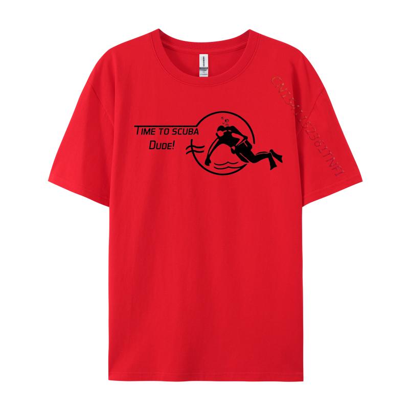 

Time To Scuba Dude Tshirt Simple Style Cartoon TShirt Loose Oversized Tee Men Cotton Tshirts Wholesale S