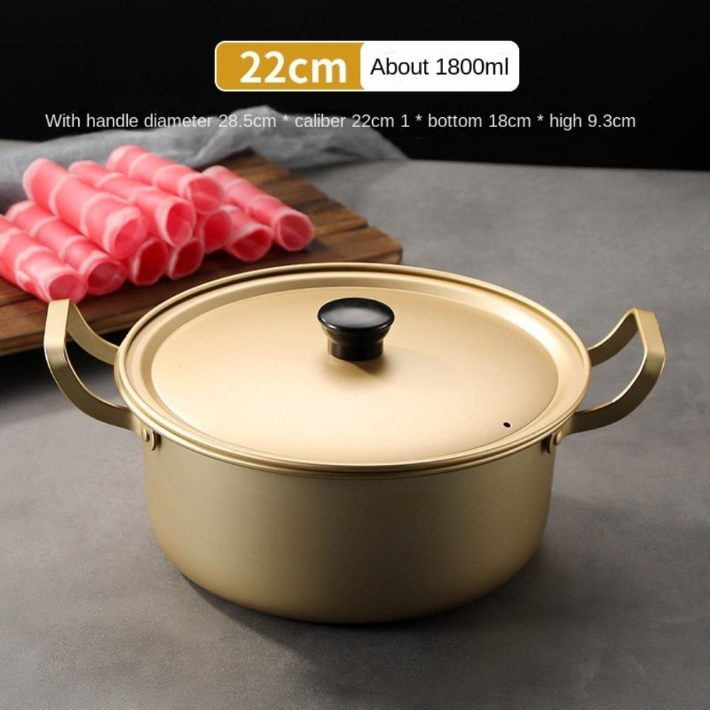 Aluminum Soup Hot Pot Gold Noodle Cooking Pot Commercial Ramen Noodle Pot  Kitchen Cookware