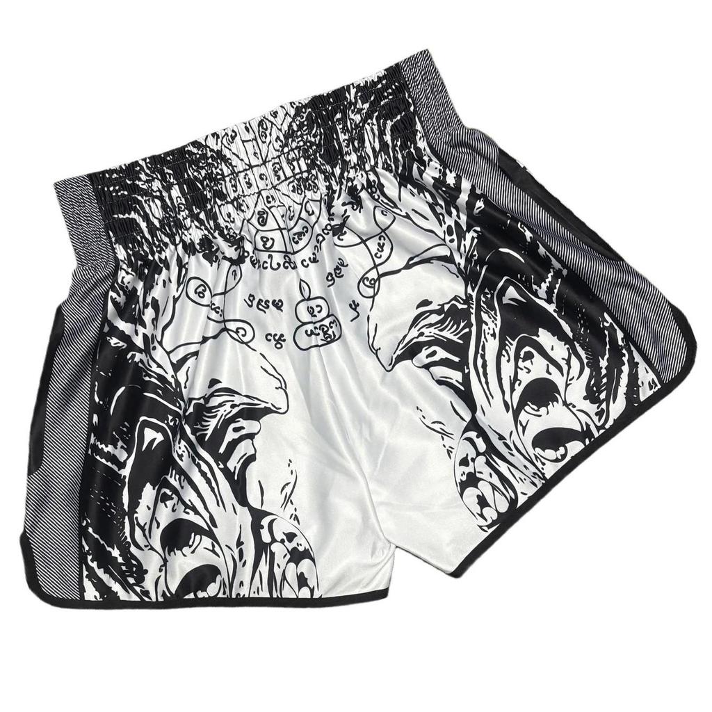 Włóczka Tatuaż Ochrona Muay Thai Kickboxing Boks MMA UFC Spodenki Casual Siłownia Sport Unisex Mężczyźni Kobiety Trening Szybkoschnący Nadruk Elastyczny Wysoki Stan Trening