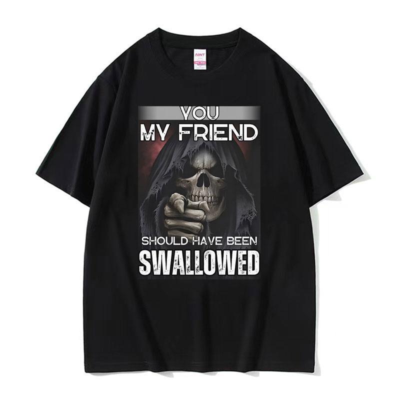 Autistic Funny Skeleton Meme Graphic T Shirt Men Fashion Gothic Retro T Shirts Male ONeck Oversized Short Sleeve Tshirt Unisex