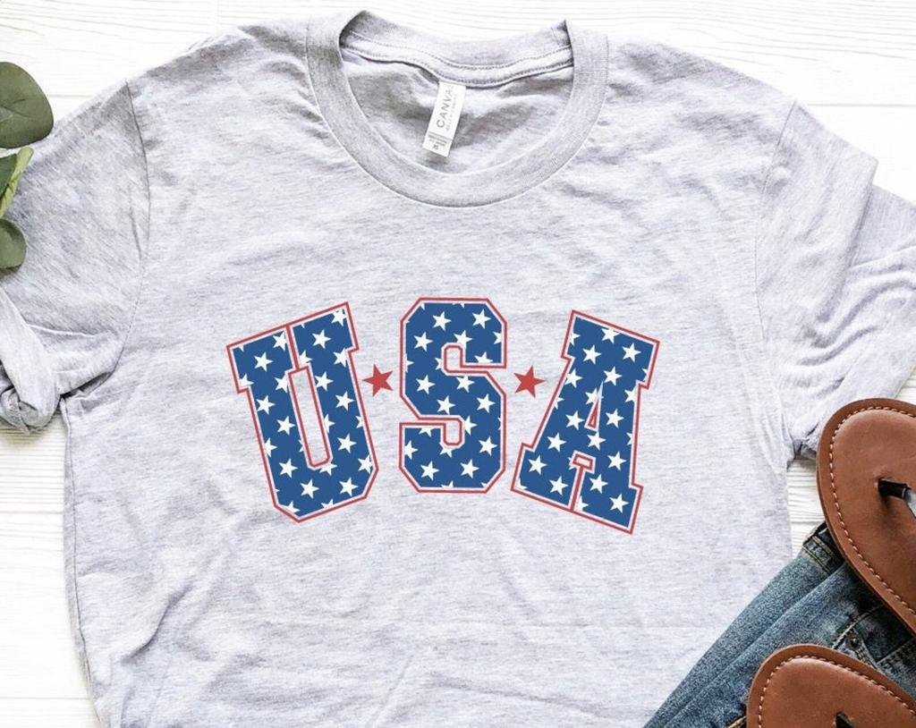 USA Stars Red Blue White Shirt, USA T-Shirt, Usa Tee, Usa Shirts, American Shirt, 4th Of July Shirt, 4th Of July Tee, Freedom Usa Shirts
