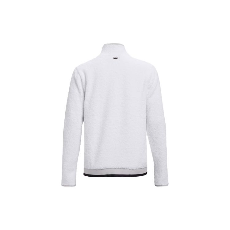 Under Armour Half-Zip Sports Stand Collar Sweatshirt Jacket Women Tops White 1366355-100