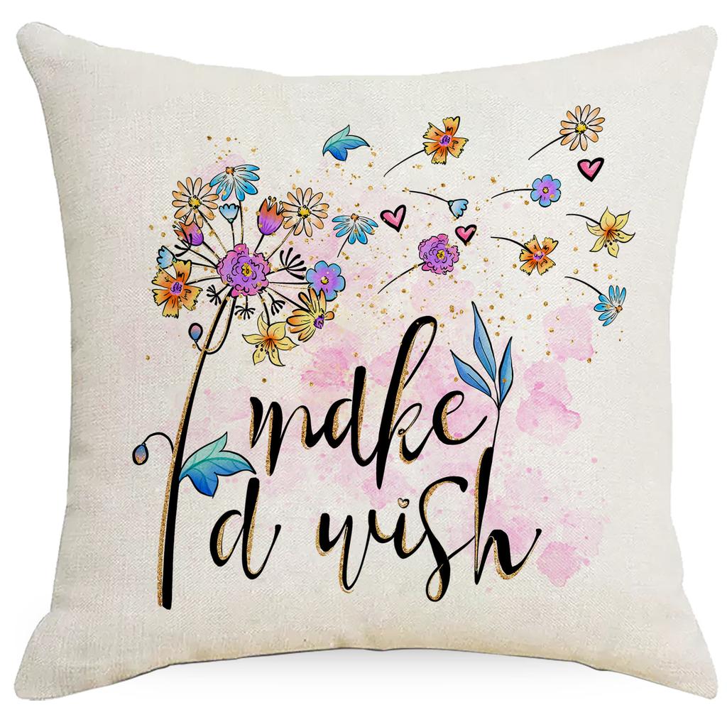 New Creative Floral Dandelion Pillow Case Home Sofa Cushion Pillow Case Decoration