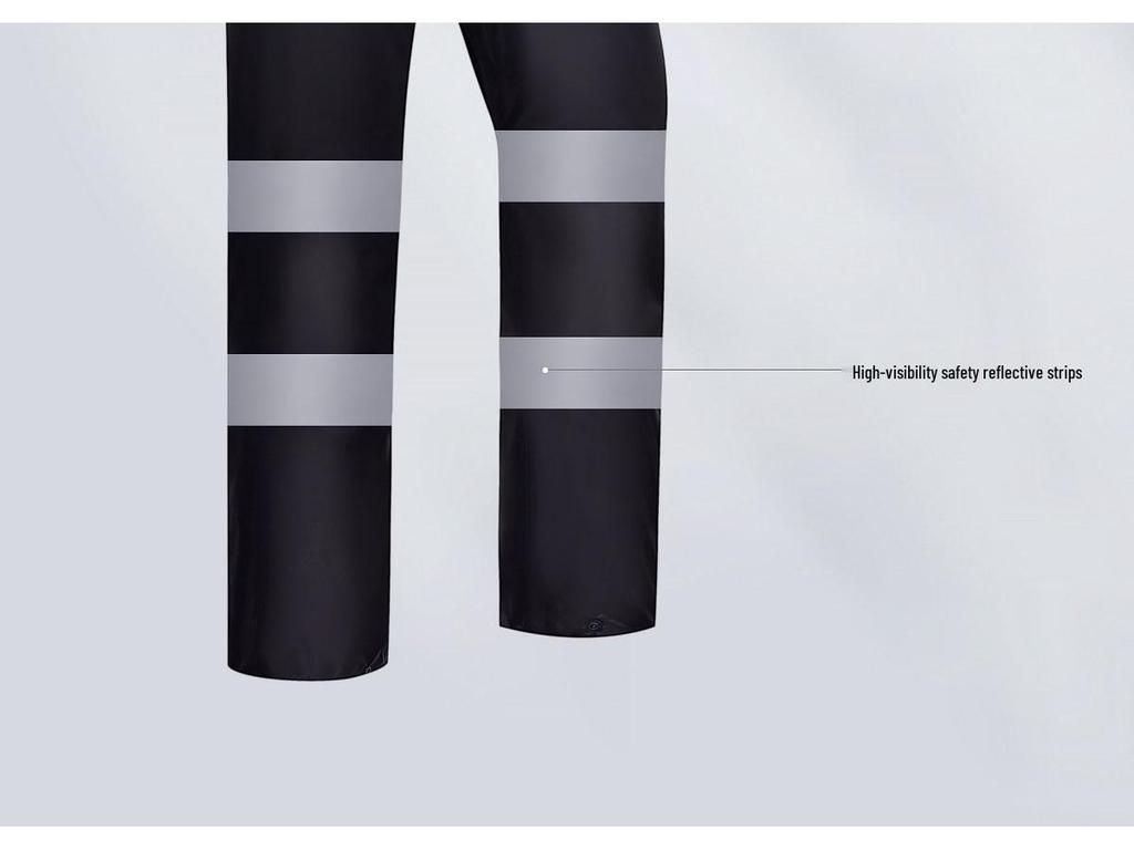 Unisex Reflective Raincoat and Pants Set for Motorcyclists and Delivery Riders - Waterproof and Split Design for Heavy Rain.