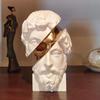 Sliced Philosopher Sculpture Golden Skull Greek Philosopher Statue Resin Figurine Home Office Desktop Decoration Ornament