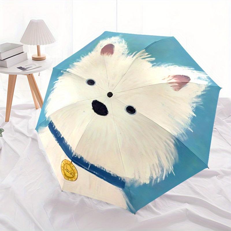 1pc Puppy Pet Auto Cute Umbrella   Auto Open/Close Folding Umbrella with  8 Rib Frame, 3 Fold Compact Umbrella for Men & Women, 79