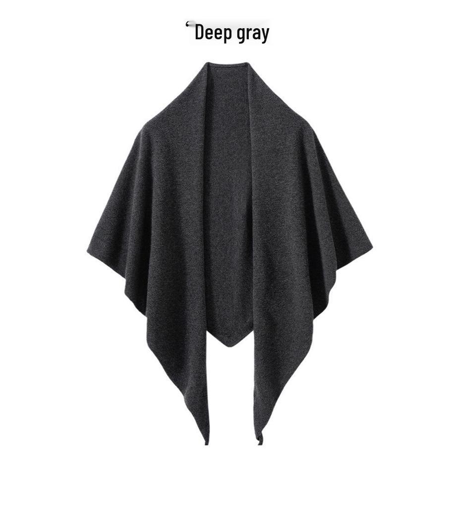 Women's 100% Pure Cashmere Triangle Scarf - Autumn/Winter Style, Warm and Versatile Knit Shawl