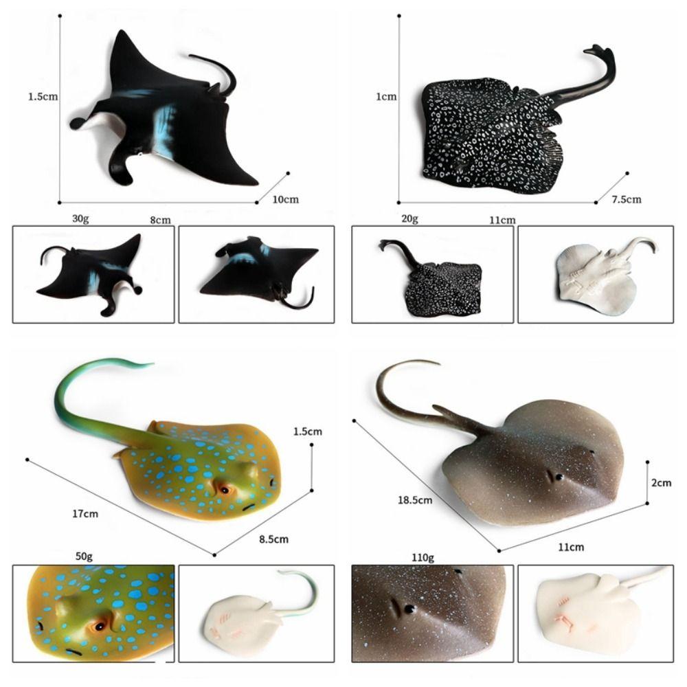Fish Model Manta Ray Model Miniature Sea Life Action Figurines Ocean Animal Figures  Kids Toy