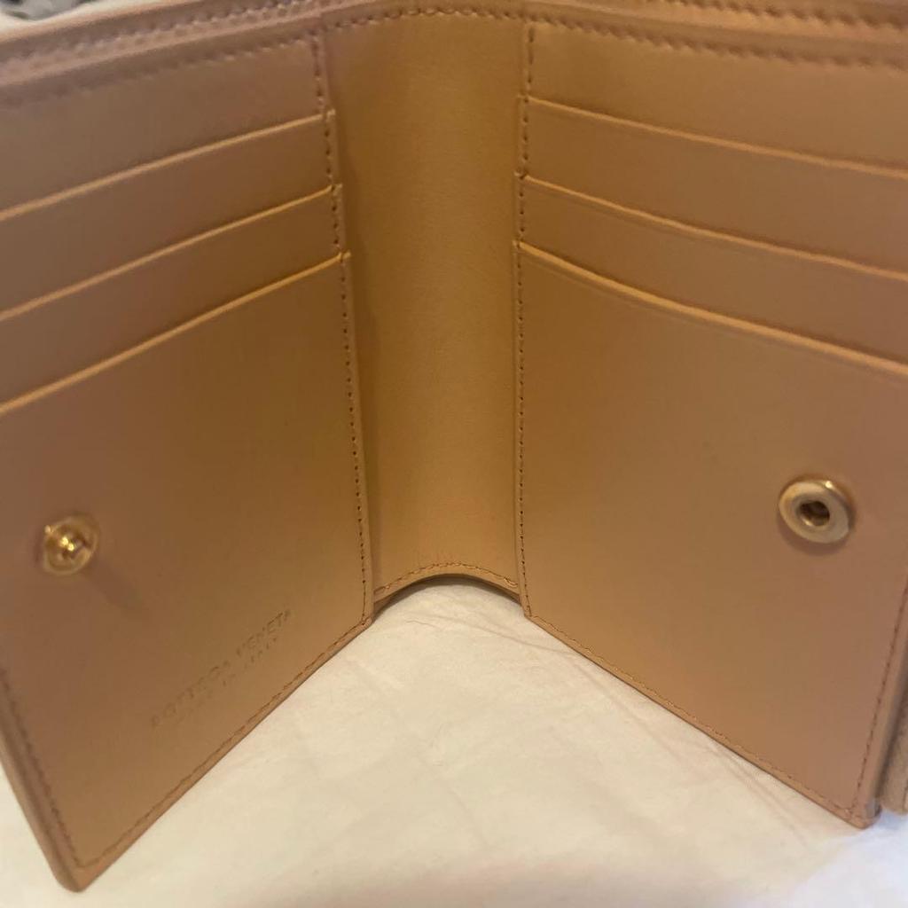 Used BOTTEGA VENETA Bi-fold wallet Maxi Intrecciato Beige