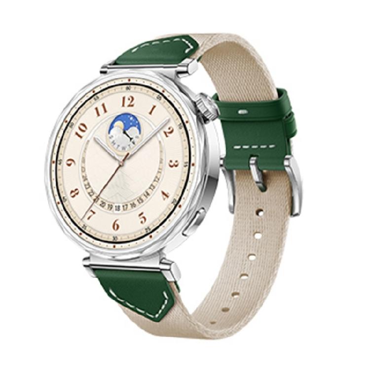Classical Leather & Nylon Band Secure & Fashionable Watch Band Composite Weave Smartwatch Strap for GT5 18mm Interfaces