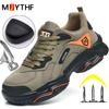 Fashion Men'S Sports Shoes New Safety Shoes Men Steel Toe Shoes Security Sneakers Puncture-Proof Work Shoes Lightweight Comfort