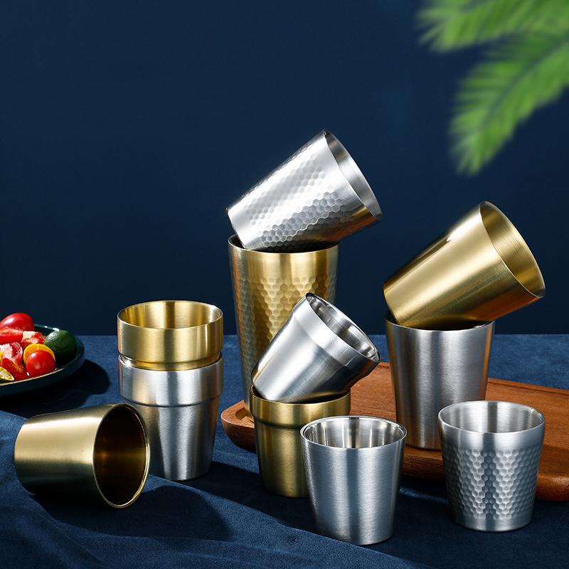 304 Stainless Steel Beer Mug Water Cup Anti Scaling Anti Fall Restaurant Tea Cup Coffee Drink Cup