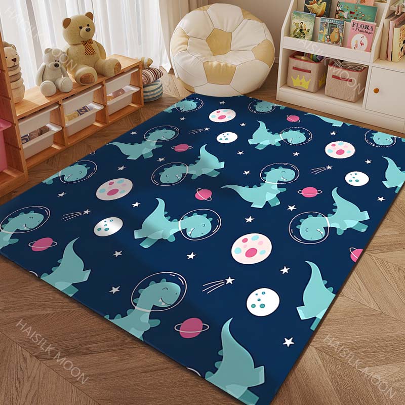 Cute Dinosaur World Cartoon Print Carpet for Living Room Bedroom Sofa Doormat Home Decor Area Rug Non-slip Floor Mat for Gifts