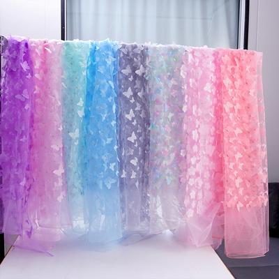 1 Yard Bestickter 3D Schmetterling Mesh Spitzenstoff für für DIY Kinderbekleidung Damen Hochzeitskleid Bekleidung Nähstoff Neu