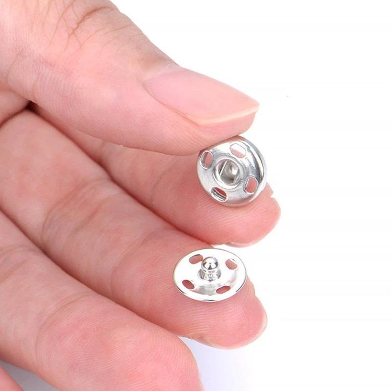 Metal Snap Buttons, 20 Sets - 7mm Hidden Copper Rivet Buttons for Hand Sewing
