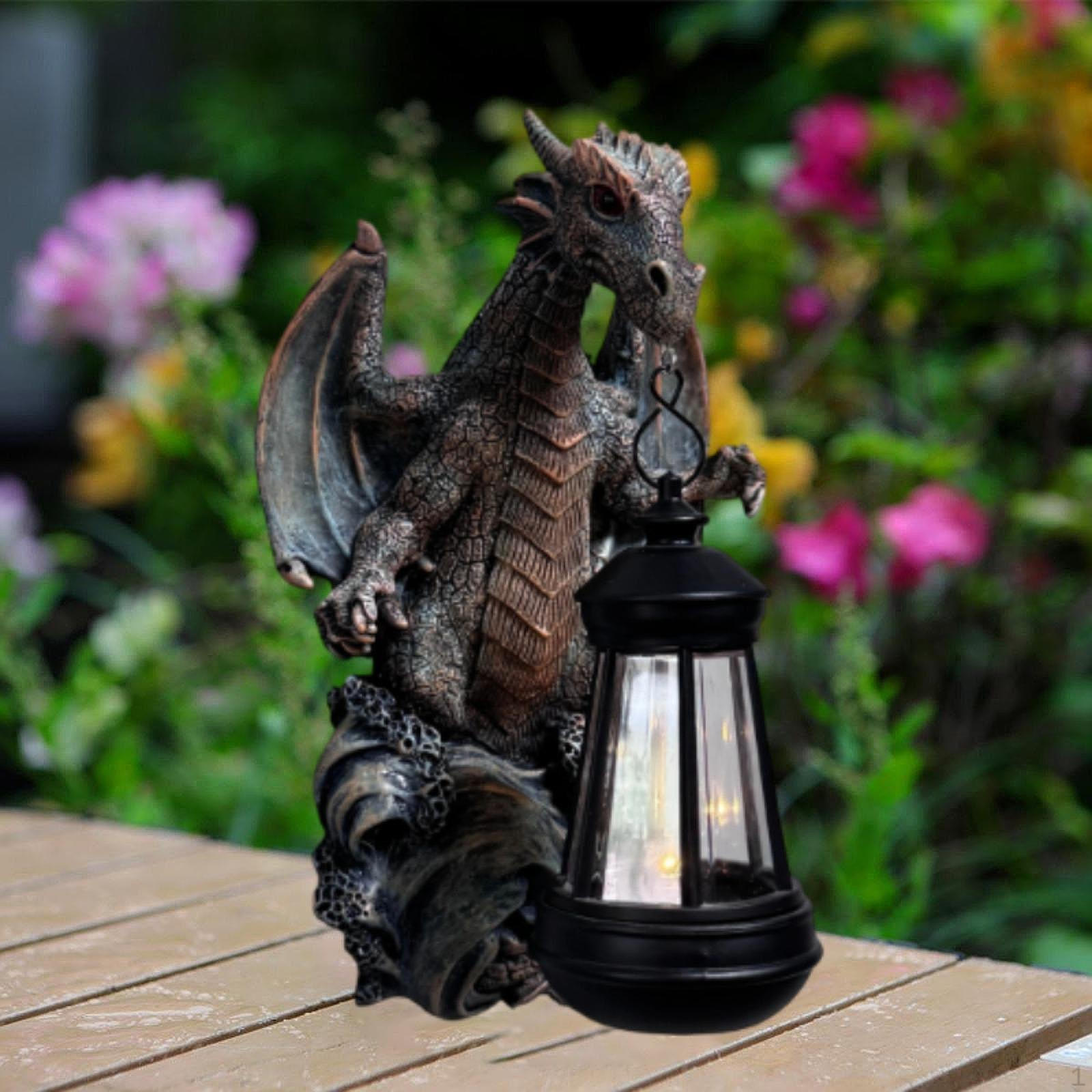 

Garden Dragon Statue Solar Light Decoration Durability Unique Wall Mounted Figurine