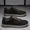 Men's Thick Sole Sneakers Designer Sports Shoes Fashion Casual Fiber Leather Breathable Height Increase Flat Thick Sole Shoes