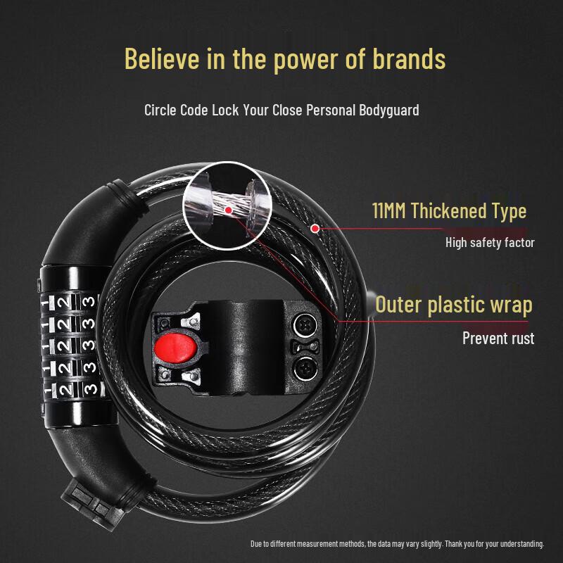 5-Digit Combination Bicycle Cable Lock