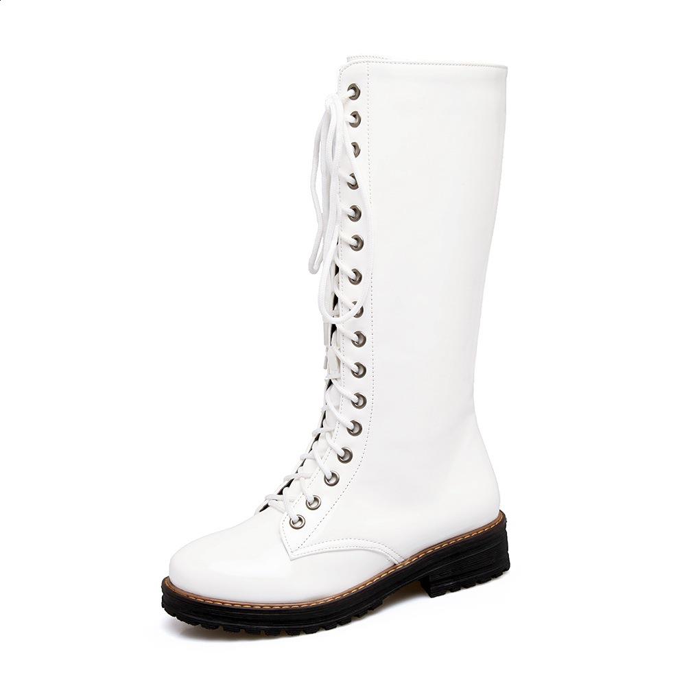 Mote Dame Flate Støvletter Lave Gummi Hæler Søm PU Kort Plysj med Dame Gummistøvler Regn Lav PU Hæler Søm Kort Plysj