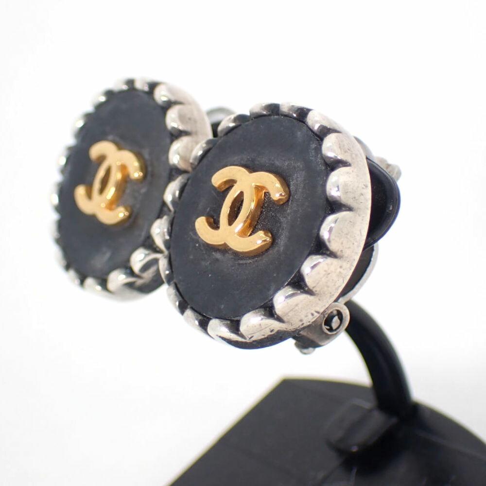 [Pre-owned] CHANEL Vintage Coco Mark Earrings/j2-2