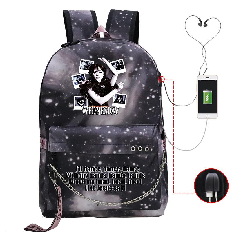 Usb Backpack Printed Travel Bag American Drama Peripheral Leisure Junior High School Student Schoolbag