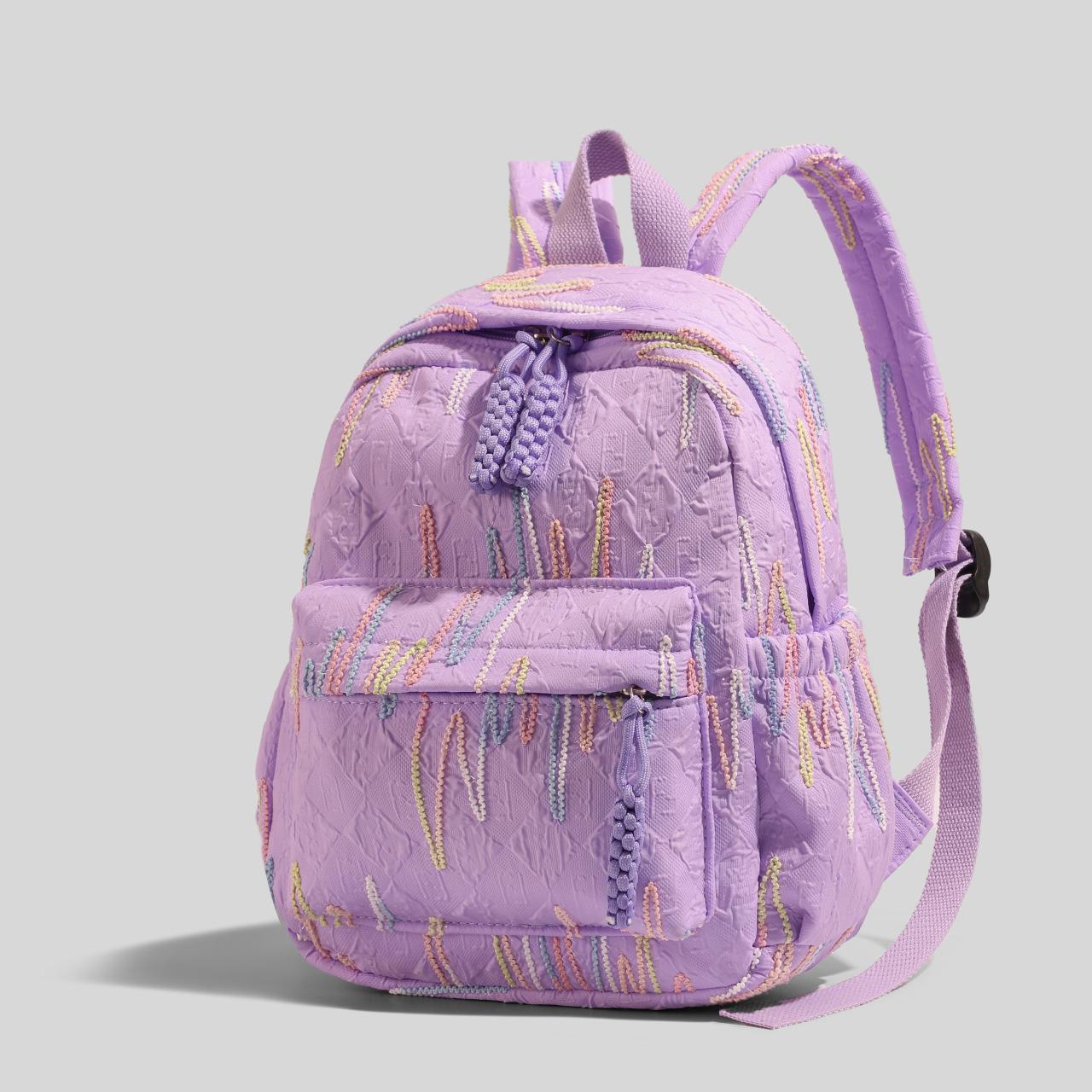 Женский мини-рюкзак с регулируемыми плечевыми лямками - Застежка-молния для школы путешествий и повседневных прогулок Дорожный рюкзак фиолетовый 1849₽