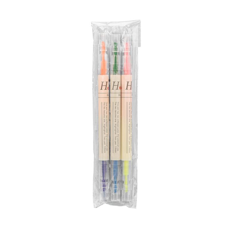 Fournitures de bureau et scolaires Stylo Marqueur Créatif Double Tête Deux Couleurs Lot de 6 Stylo Marqueurs de Phrases pour Étudiants Kawaii Papeterie