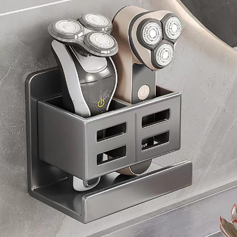 Nástěnný držák na zubní kartáčky Kosmetický úložný box na hřeben, holicí strojek, bez vrtání, koupelnové prostorově úsporné příslušenství