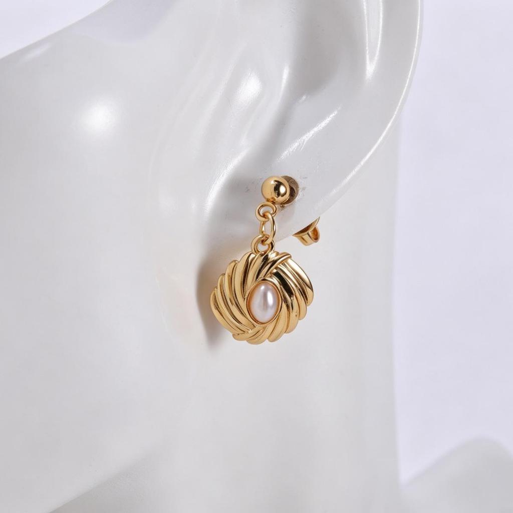 Retro European & American Geometric Starfish Snake Pearl Dangle Earrings