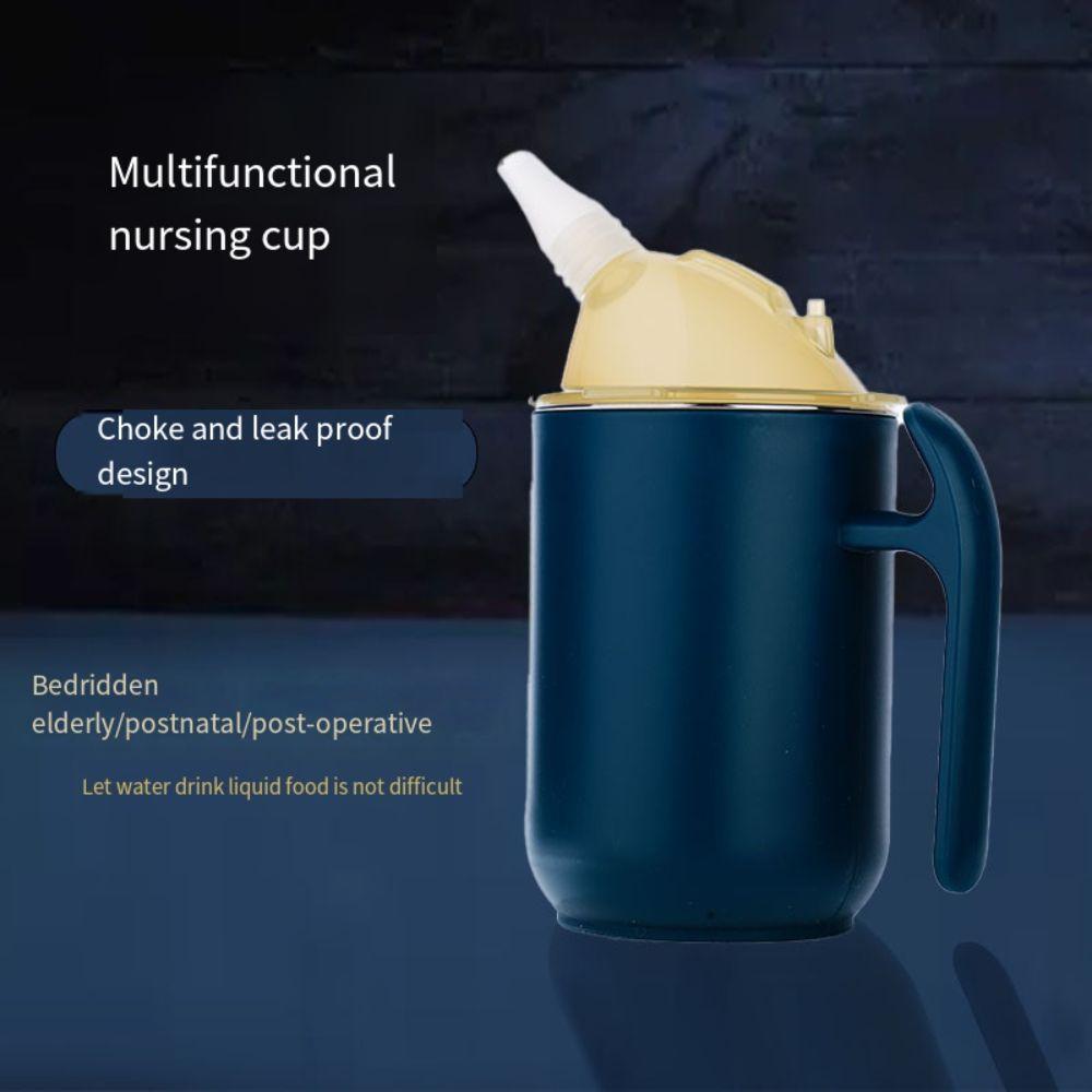 with Straw Adult Sippy Cups 400ml Feeding Cup for Patients Elderly Drinking Cups Clinical Nursing