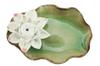 speed mao Stylish Lotus Leaf and Flower Incense Burner Stand, Incense and Candle Holder, Green, for Relaxation and Soothing