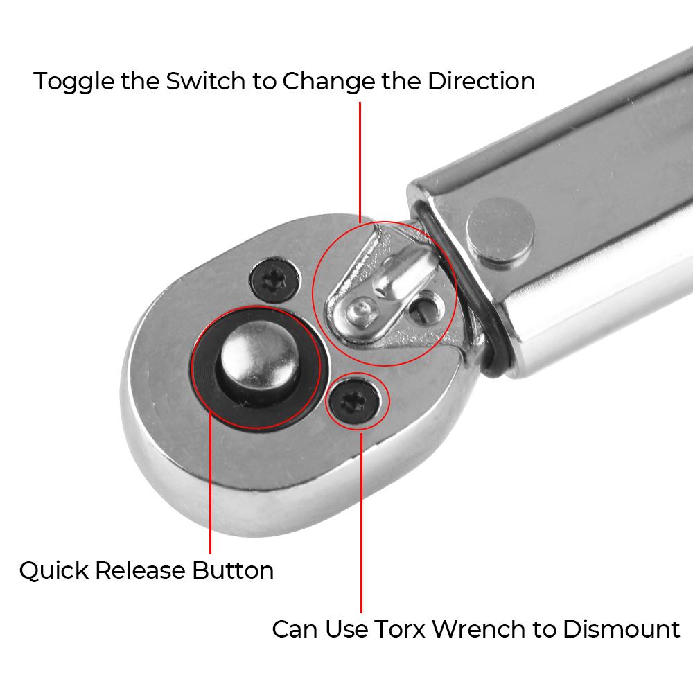 Adjustable Torque Wrench 1/4'' Drive Professional Spanner Hand Tool For Car Bicycle Motorbike Use 5-25N.m Micrometer