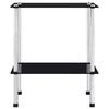 2 Tier Black Glass Shelf 40 X 40 X 47 Cm Tempered Glass