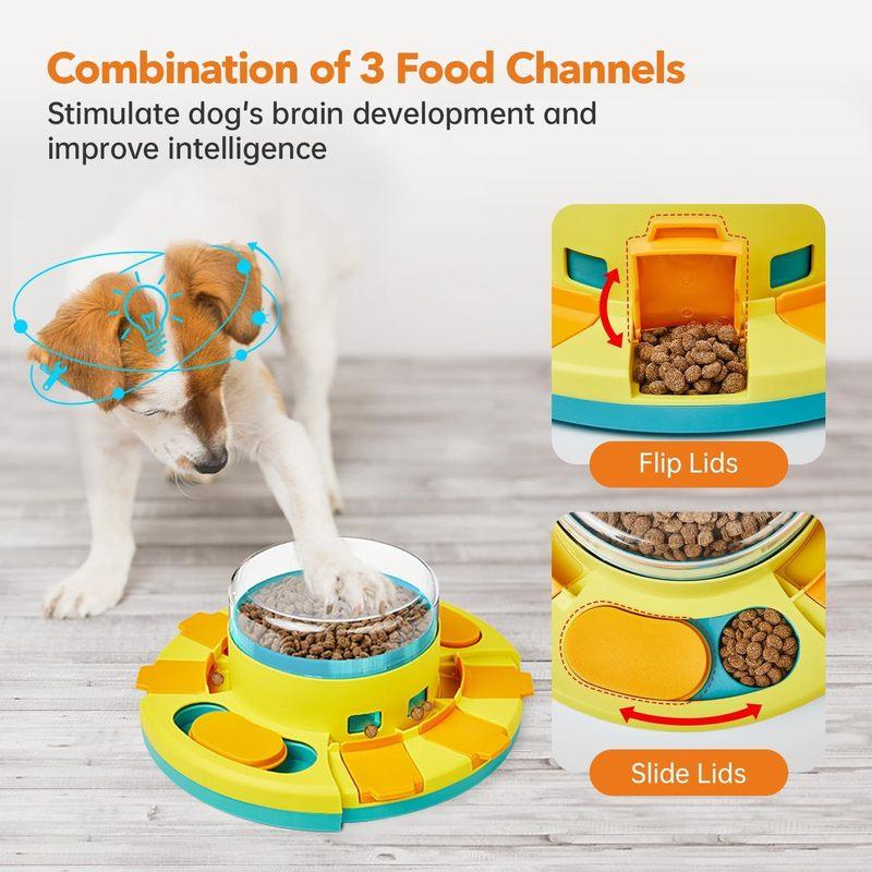 Dog puzzle toy with double layers, slow feeder to relieve boredom and boost IQ