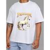 White T Shirt with Freedom Horse Print for Casual Wear