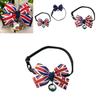 Stylish British Flag Pet Collar With Bow Tie For Dogs And Cats Adjustable Size S-l
