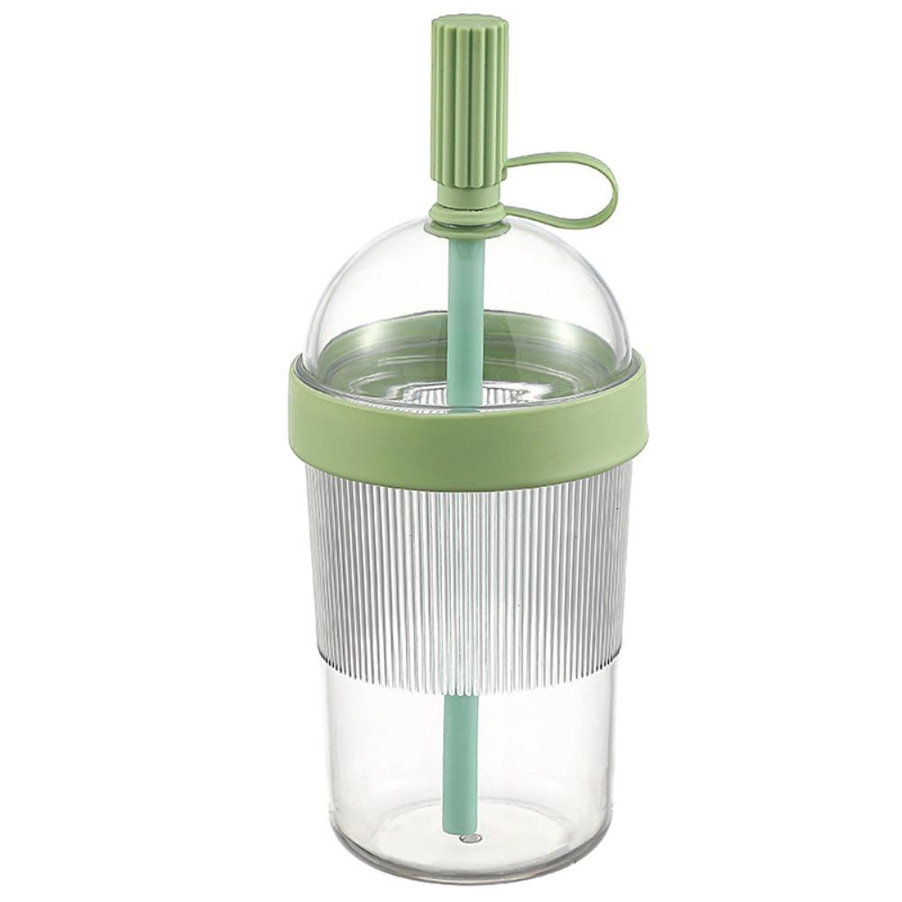 with Straw Stopper Sucking Drinking Cup Transparent Water Cup Portable Straw Coffee Cup School
