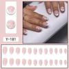 Short Press-On Nails Set Ins Style Fake Full Cover Acrylic Nail Tips Women Daily Wear