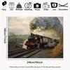 2D Black Steam Locomotive Backdrop Old Countryside Railway Photo Booth Background