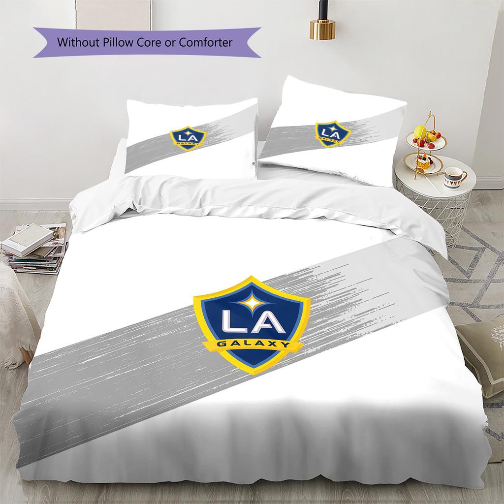 LA Galaxy Pattern Bedding Quilt Set  Home Decoration  Gift (1 * duvet cover + 2 * pillowcase  without core)
