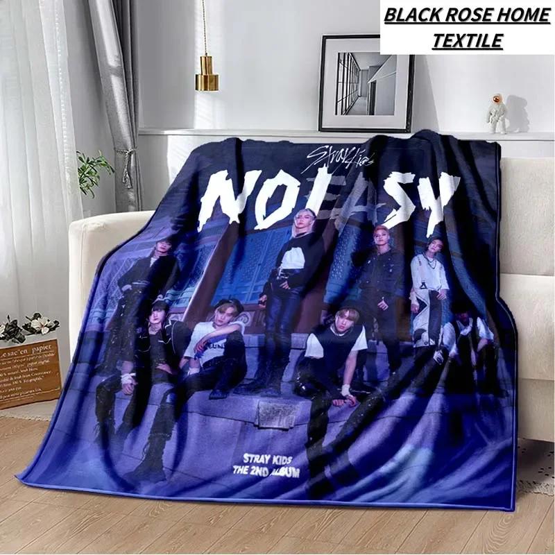 Manta con estampado de Arte de moda KPOP stray-kids Idol, sof de sala de estar, manta de felpa suave para dormir, Sbana de