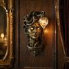 Mythical Snake Hair Decor Retro Gorgon Wall Lamp Woman Resin Sculpture Gothic Sconce Artistic Mounted Light for Indoor Corridor Entrance Decoration