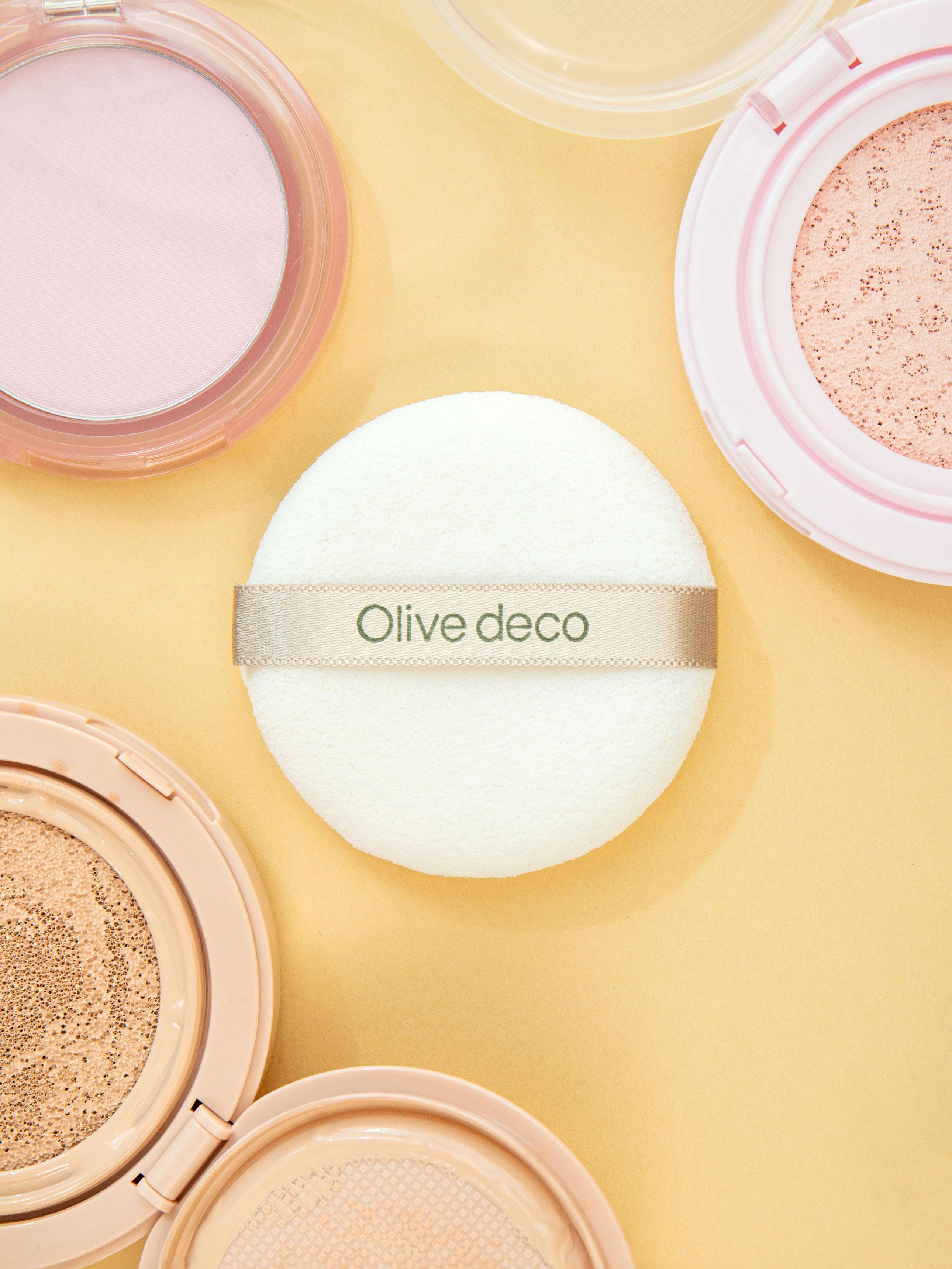 Olive Deco Round Karon Makeup Puff (65mm) 1ea