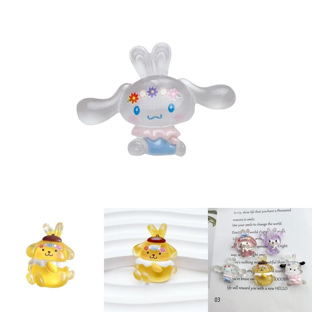 Lovely Cartoon Animal Resin Decorations For Diy Crafts Cream Gel Material