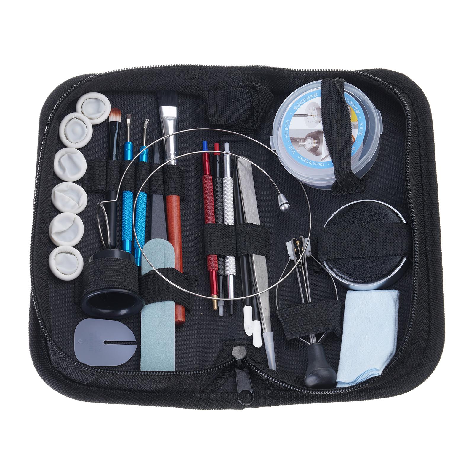 

Набор для ремонта часов для замены батарейки, регулировки ремешка, открытия корпуса, подгонки браслета по размеру с поворотным открывателем и прессом