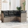 VidaXL Garden Lounge Set 4 Pcs with Light Grey Cushions Wicker 3249421