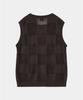 Crew Members Only Checker Board Vest Brown
