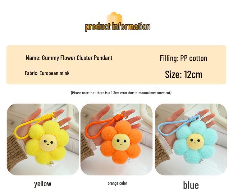 New Cute Gummy Flower Sunflower Pendant - Sweet Portable Style Women's Bag Charm
