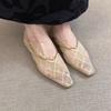 2025 Hot Sale Ladies Shoes Slip-on Women's High Heels Fashion Mesh Casual New Square Toe Best Seller High Heels Zapatos Mujer