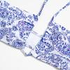 2024 European & American Solid Color Tie-Up Split Swimsuit: Women's Sexy Printed Backless Bikini